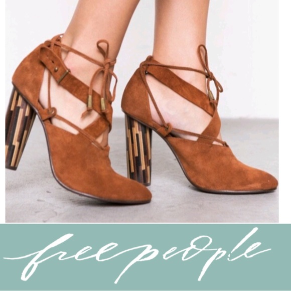 Free People Shoes - FREE PEOPLE Nouvella Wrap Brown Heel booties